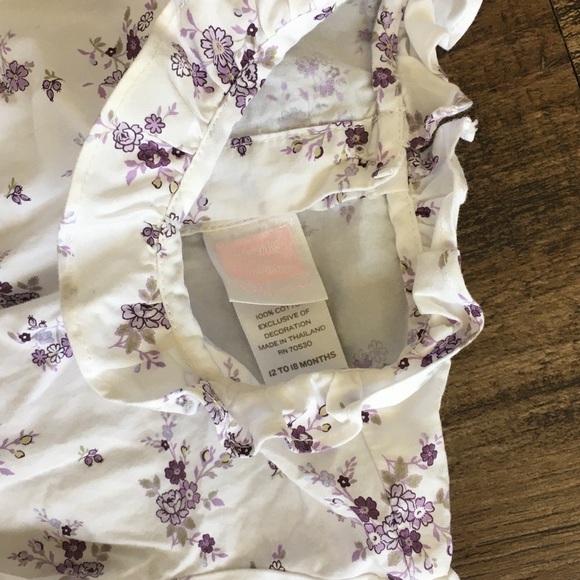 Janie and Jack White Bodysuit with Purple Floral Design - Picture 2 of 4